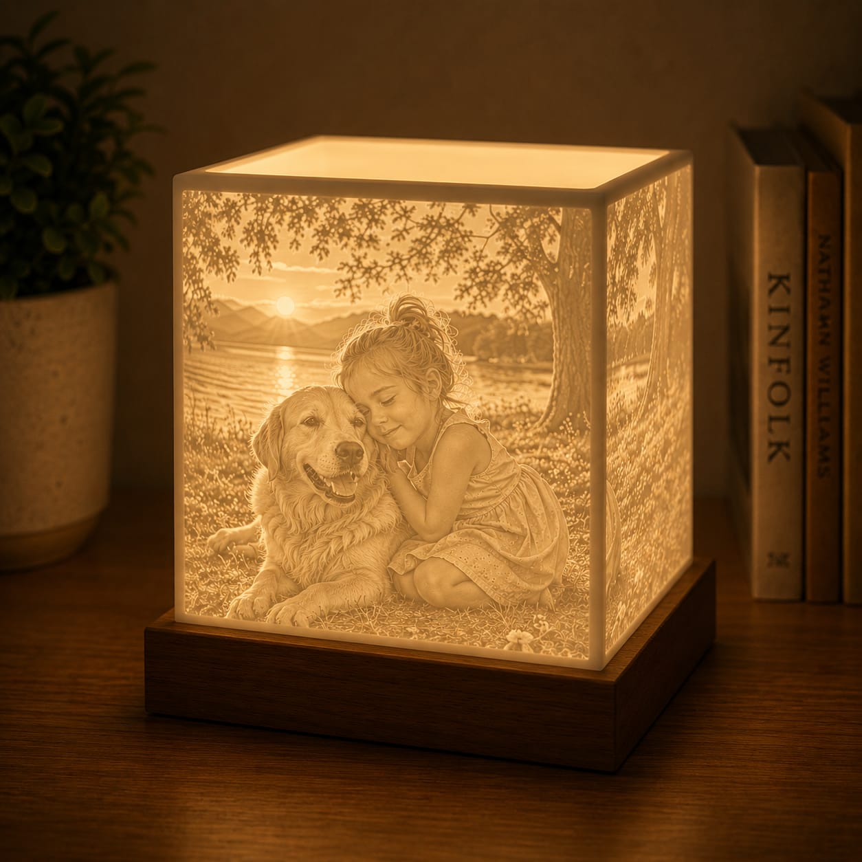 Cylindrical Lithophane Lamp